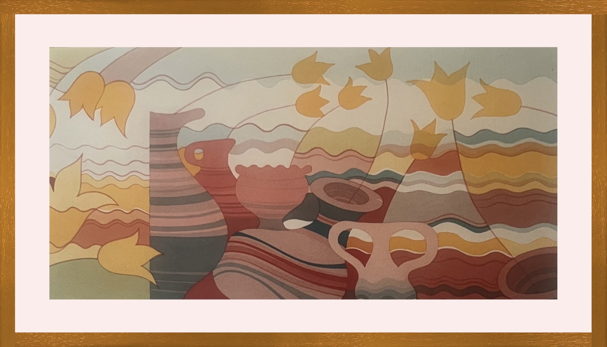 Flowers in pots celebrating