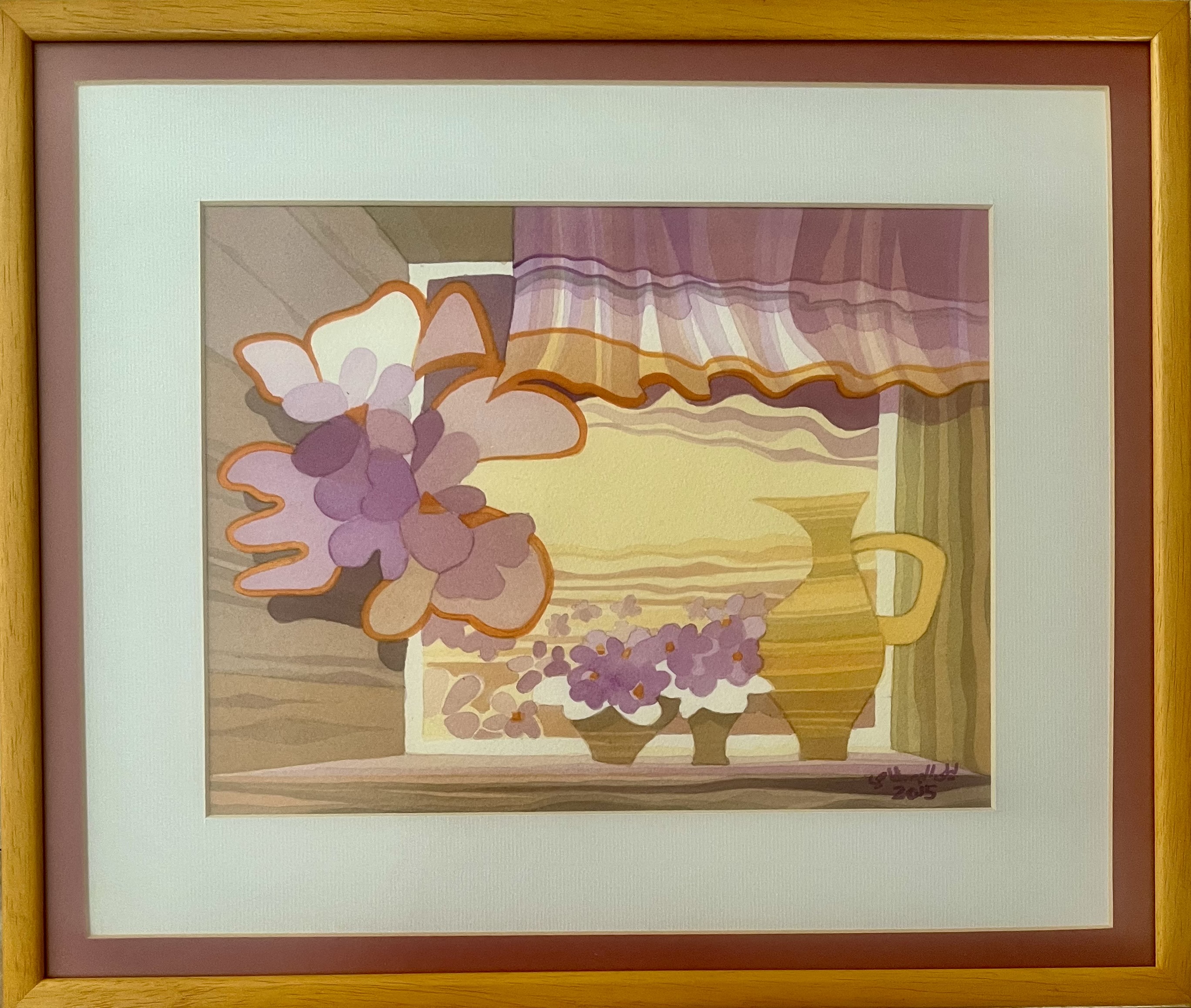 Small violets on a window