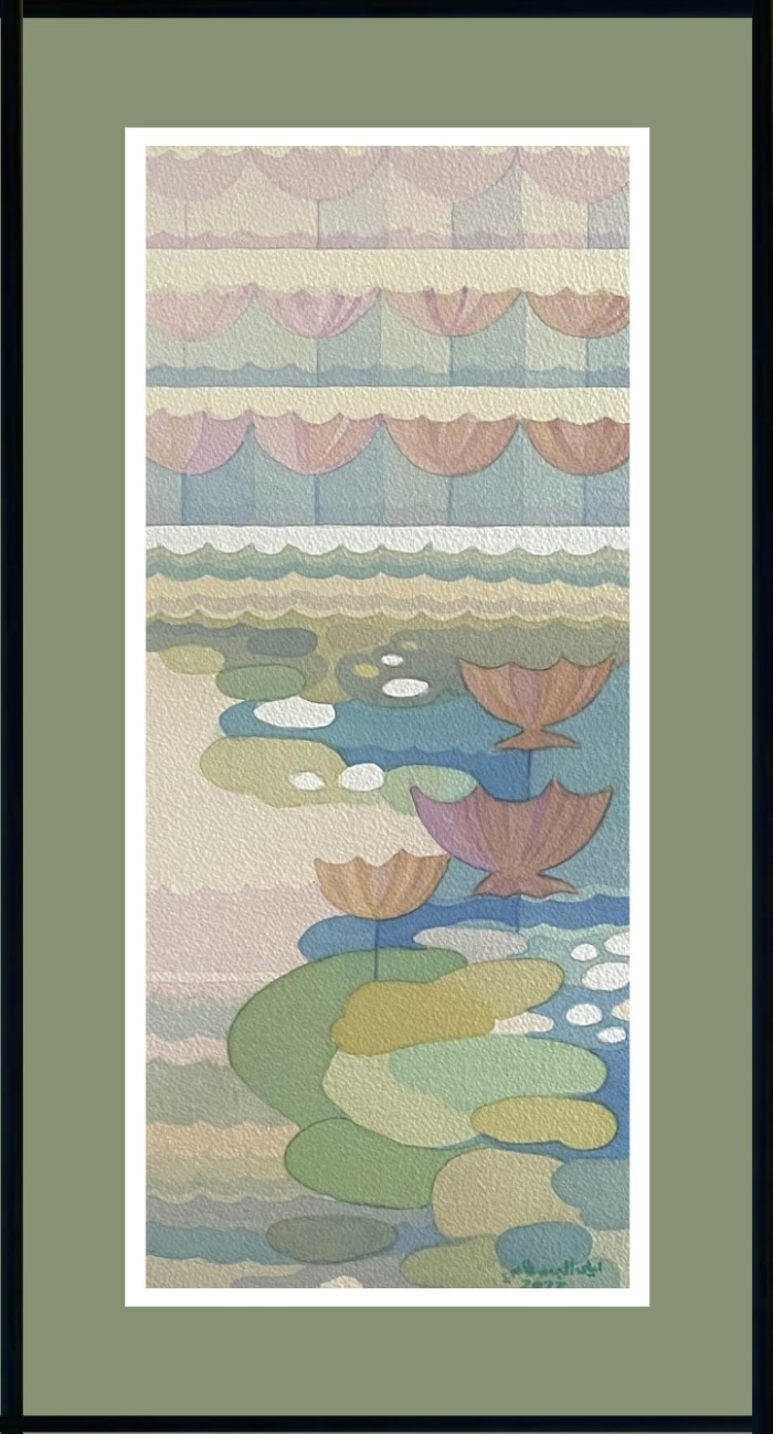 Water lilies in shallow water