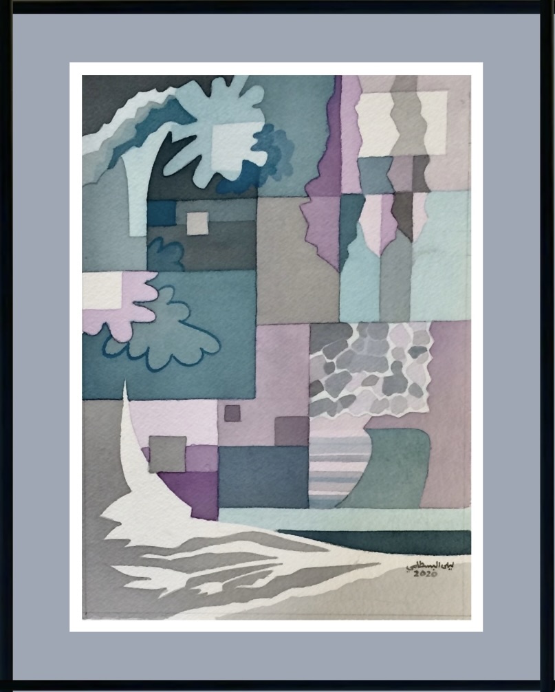 Abstract composition of plant shapes 