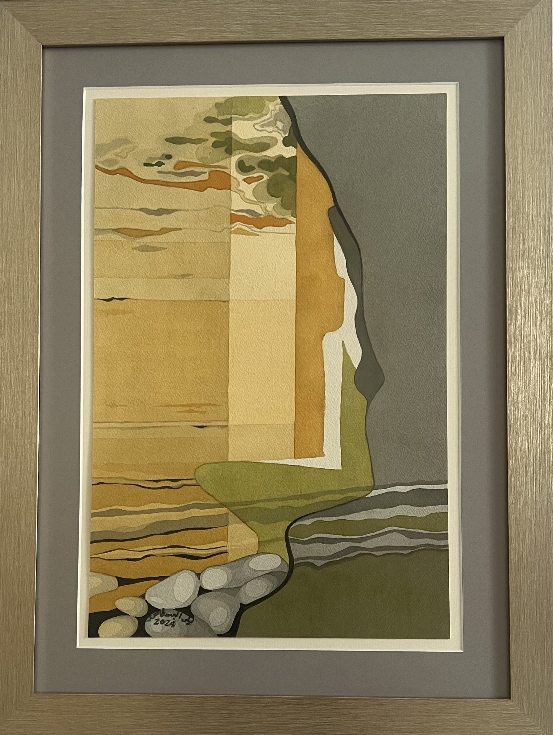 Sitting at the edge of a pond