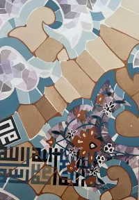 Arabic calligraphy inspired by the decorative tilework in the Blue Mosque - Persia