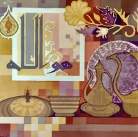 Selected Islamic art items in a still life-mode