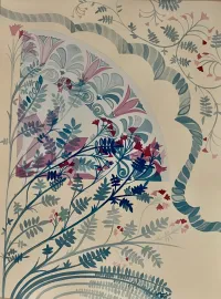 Plants and flowers in a decoration of Turkish style