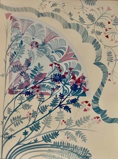 Plants and flowers in a decoration of Turkish style