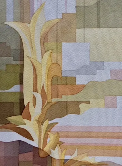 Yellow tulips rising