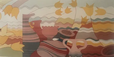 Flowers in pots celebrating