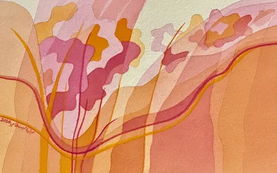 A bunch of flowers in an invisible vase