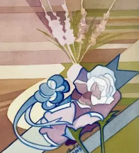 A gift of purple and blue flowers