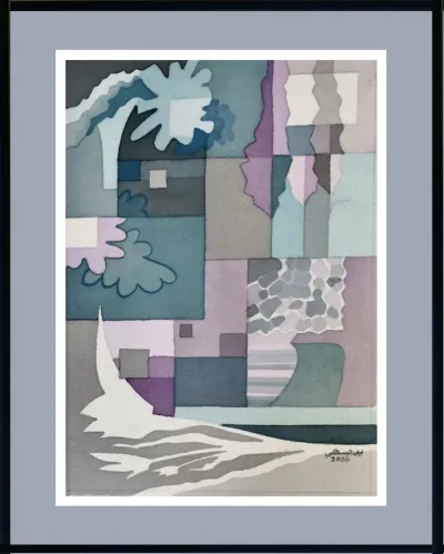 Abstract composition of plant shapes 