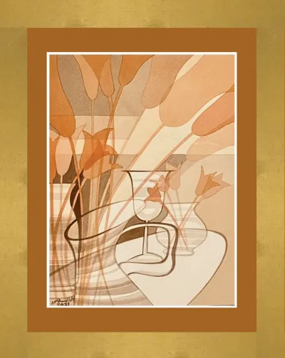 Tulips in a glass vase