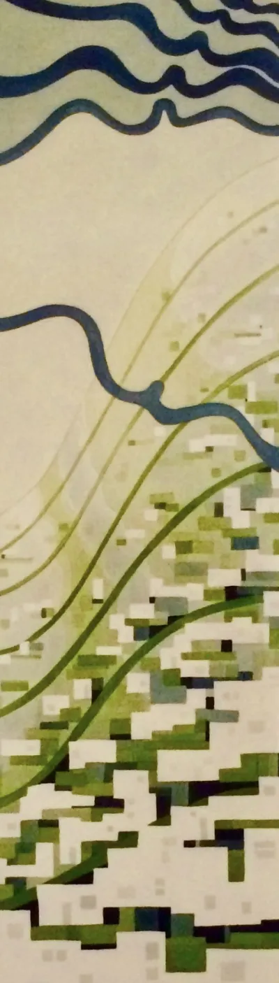 Blue birds and a mountain 