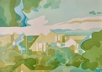 Houses in green
