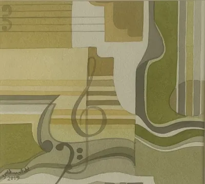 Abstract composition of different musical instruments