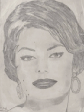 Pencil drawing of Portraits from Magazines & Real Life