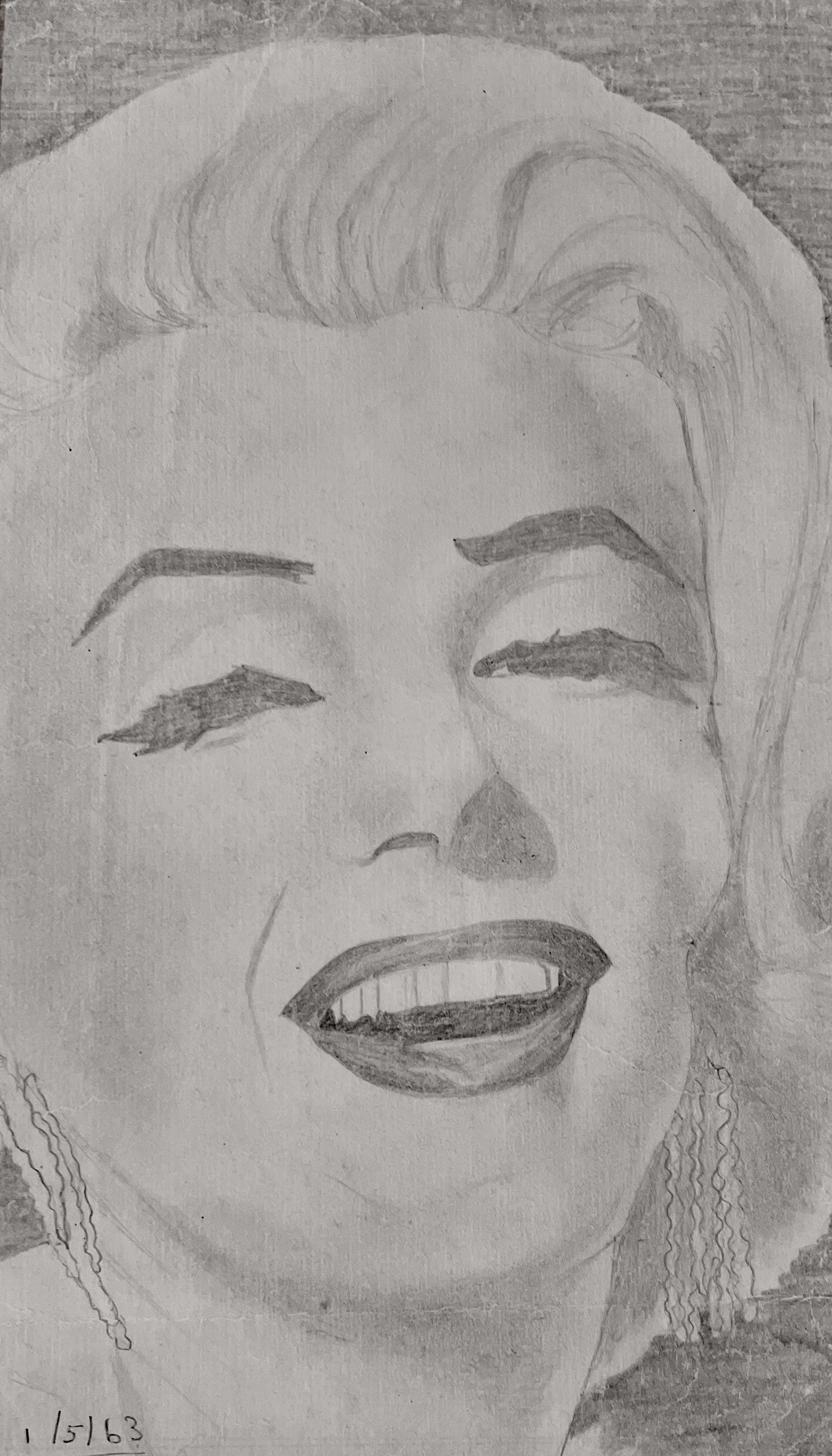 Pencil drawing of portraits from magazines & real Life