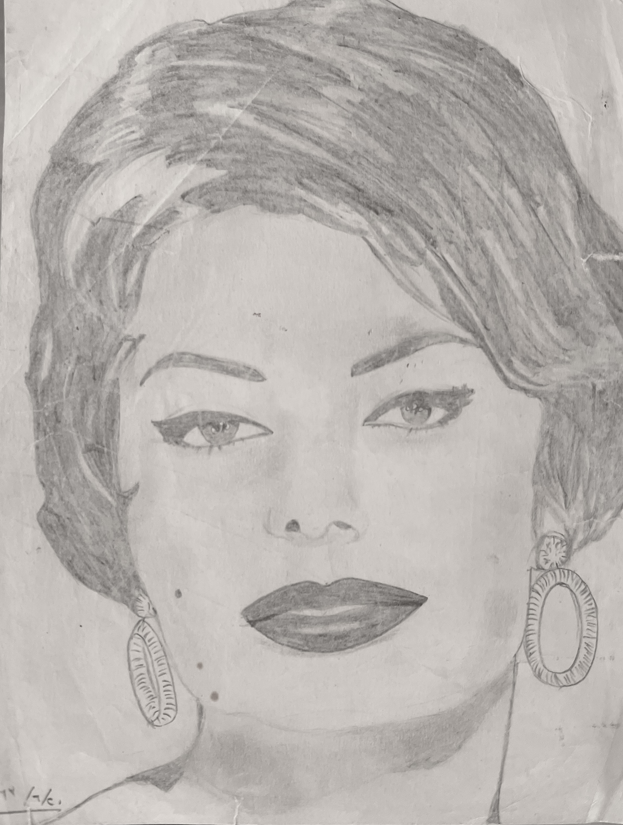 Pencil drawing of portraits from magazines & real Life