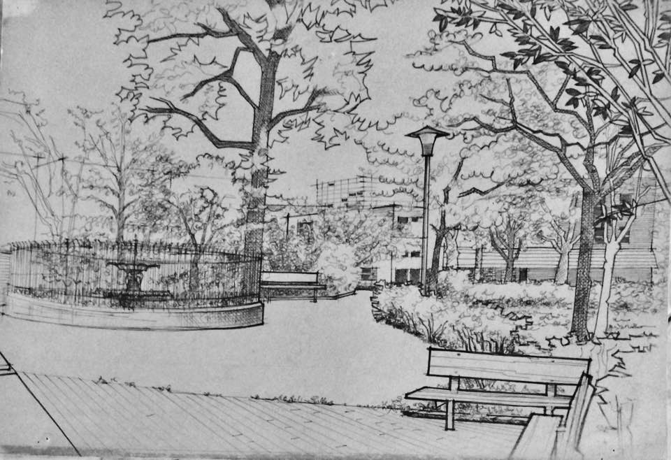 Ink sketches of West Philadelphia