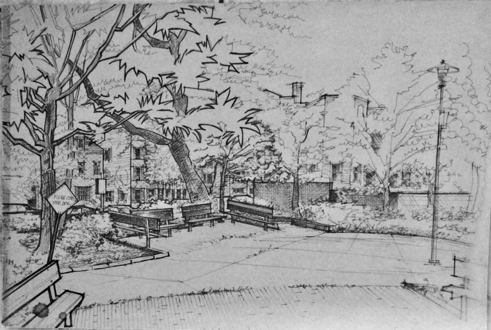 Ink sketches of West Philadelphia