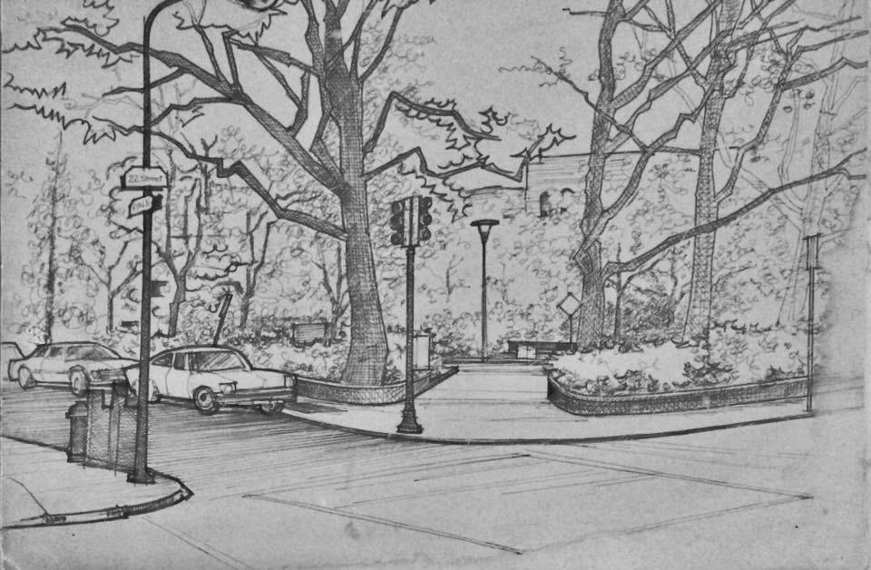 Ink sketches of West Philadelphia